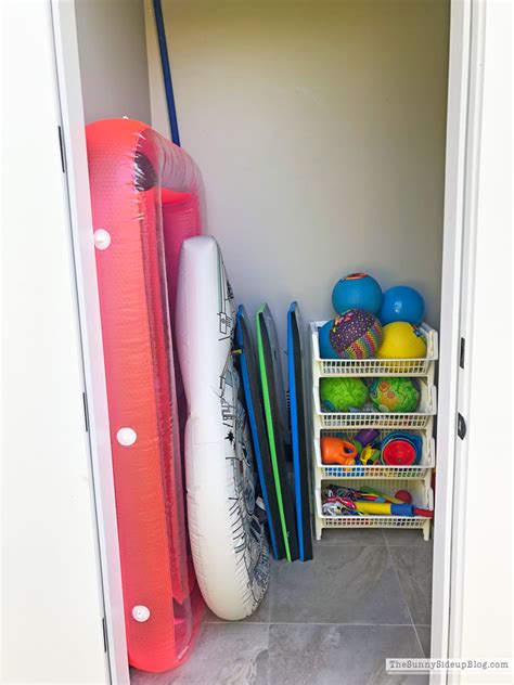 Organized Outdoor Pool and Toy Storage - The Sunny Side Up Blog