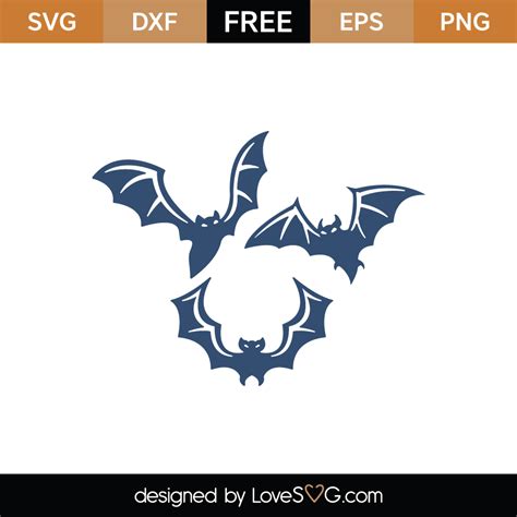 FREE Halloween Bats 3 SVG Cut File Lovesvg