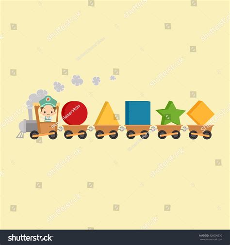 Train With Shapes Stock Vector Illustration 326000630 : Shutterstock