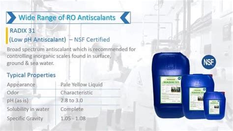 Food Grade RO Antiscalant NSF Certified For Industrial Packaging