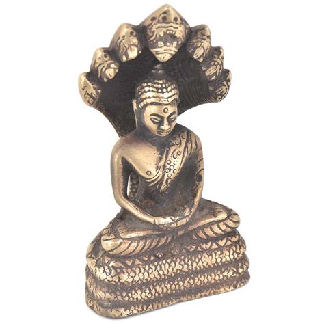 Bronze Buddha Sitting Under Snake Hood