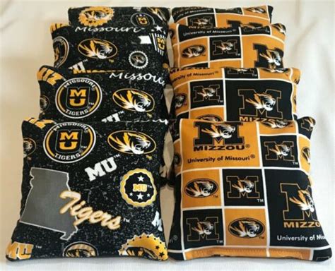 8 Cornhole Missouri Mizzou Tigers Corn Hole Bean Bags Baggo Tailgate