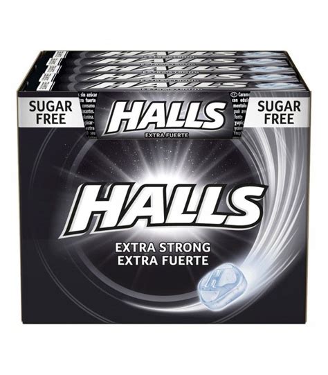 Halls Negro Caramelos Sin Az Car Extra Fuerte