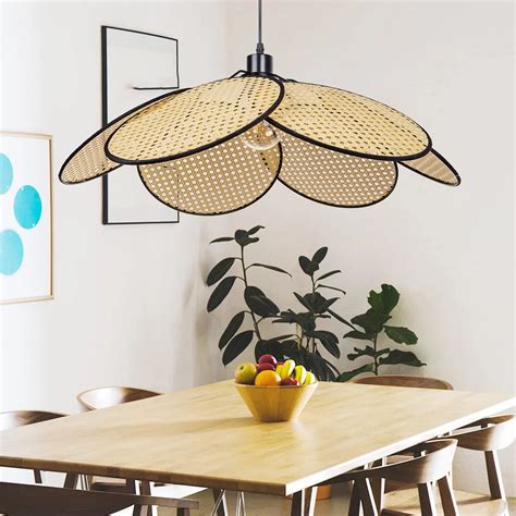 Arturest Pendant Light Modern Rattan Pendant Lights Handwoven Lampshade