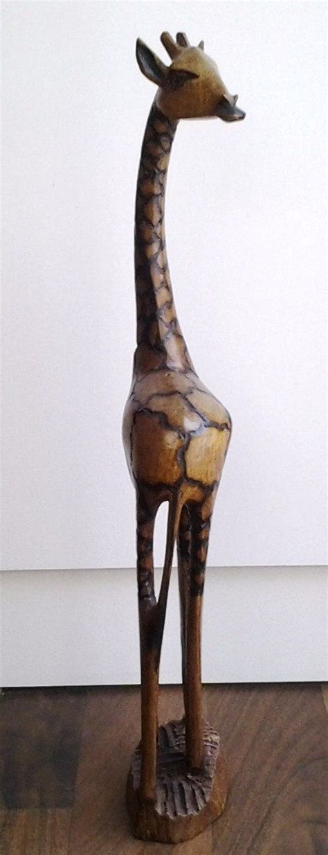 Giraffe Statue Elegant Wood Hand Carved Out Of Africa Etsy Giraffes