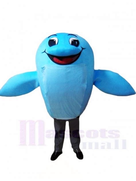 Cute Cartoon Dolphin Mascot Costumes Sea Ocean Fish