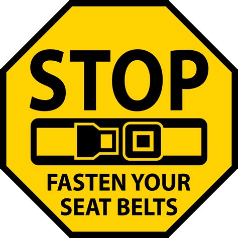 Stop Fasten Your Seat Belts Sign On White Background Vector Art