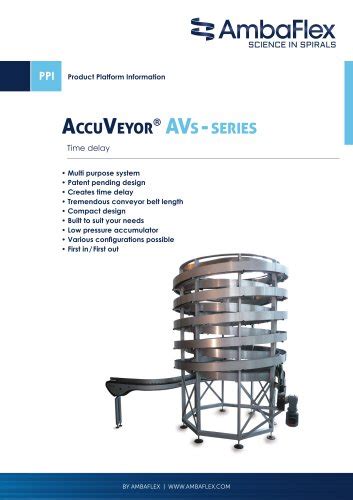 Accuveyor Avh Series Ambaflex Spiral Conveyor Solutions Pdf