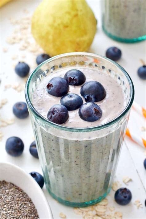 Oat Milk Smoothie Blueberries Banana And Pear Jos Kitchen Larder