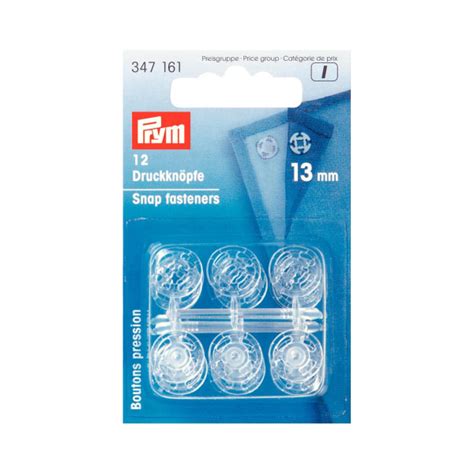 Prym Bouton Pression Plastique Transparent Espace Couture