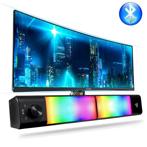 Caixa De Som Soundbar Gamer Pc Rgb Forte Amplificada Bluetooth Led Note