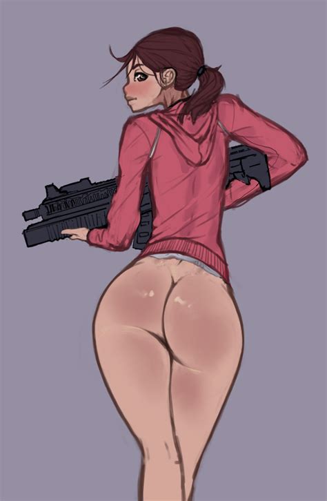 Rule 34 Ass Back View Bottomless Casual Female Firearm Gun Hoodie