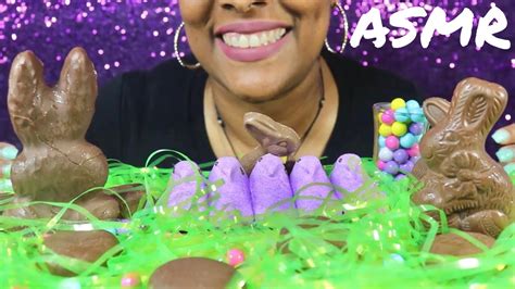 Asmr Happy Easter Milk Chocolate Bunnies And Peeps Marshmallows No Talking Real Eating Sound