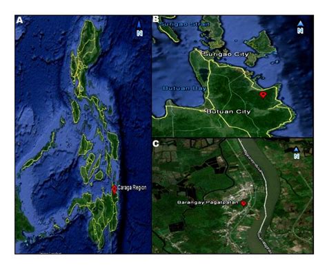 Map Of The Sampling Area Showing The Philippines A Butuan City B