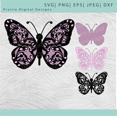 Layered Butterflies Svg Butterfly Svg Butterfly Svg For Etsy Images