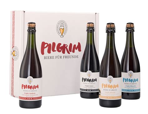 Pilgrim Geschenkbox mit Flaschen Bière d Abbaye cl Triple Blonde Triple Blanche Triple
