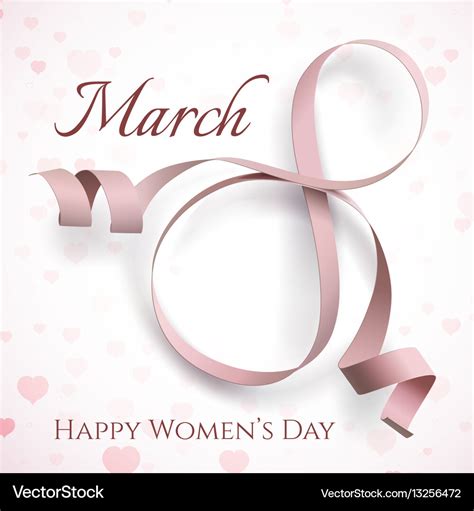 8 March International Womens Day Greeting Card Vector Image