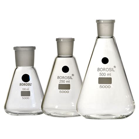 Erlenmeyer Flasks with Interchangeable Joint. Glass - Interlab NZ