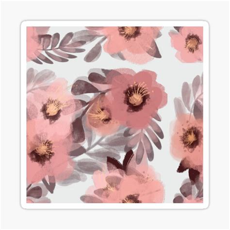 Pink Watercolor Floral Sticker For Sale By Mdianedesigns Redbubble