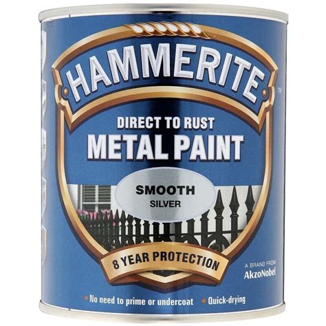 Hammerite Smooth Direct To Rust Metal Paint Litres Silver