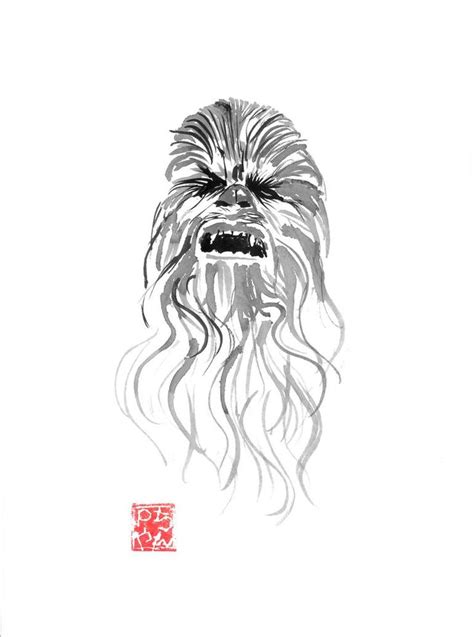 Chewbacca The Wookie Drawing By Pechane Sumie Saatchi Art Star Wars