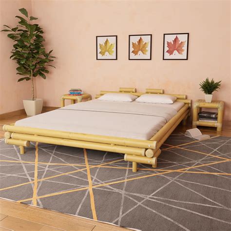 Bed Frame Bamboo 160x200 cm