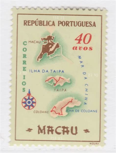 Portugal Colony Macau 1956 Map Of Macao 40a Mnh Stamp A29p8f31426 Eur