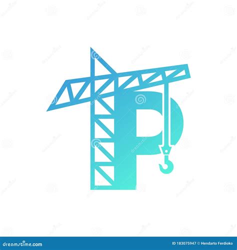 Diseño De Logotipo De Construcción De La Letra P Ilustración del Vector