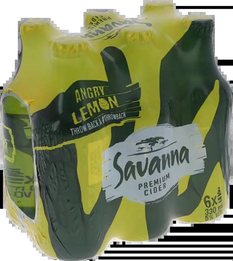 Ultra LiquorsSAVANNA ANGRY LEMON NRB 330ML X 6