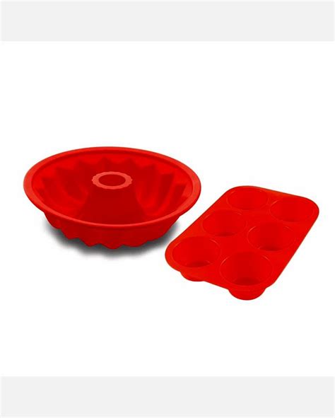 Riachuelo Kit Forma Pudim Furo Silicone Forma Para Cupcake