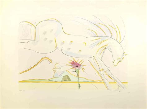 Salvador Dalí Il cavallo e il lupo Acquaforte 1974 in vendita su Pamono