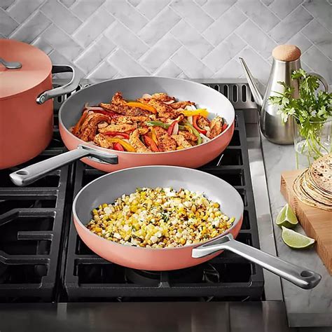 11-Piece Modern Ceramic Cookware Set, Coral