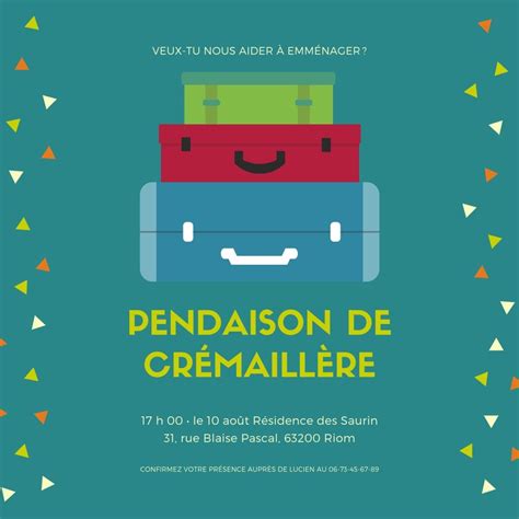 Modèles d'invitations pour votre crémaillère - Canva