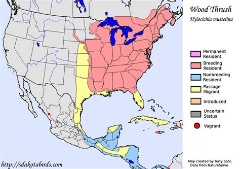 Wood Thrush Species Range Map