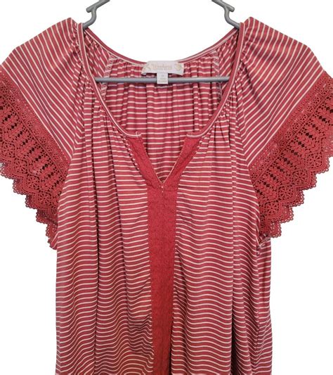 Weekend Suzanne Betro Womens Striped Top Crochet Detail Size 1X EBay