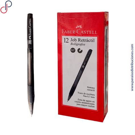 Esfero Faber Castell Retractil Job X12 Negro