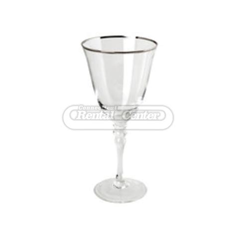 Rent Stemmed Silver Rim Wine Glass 8oz From Ct Rental Center