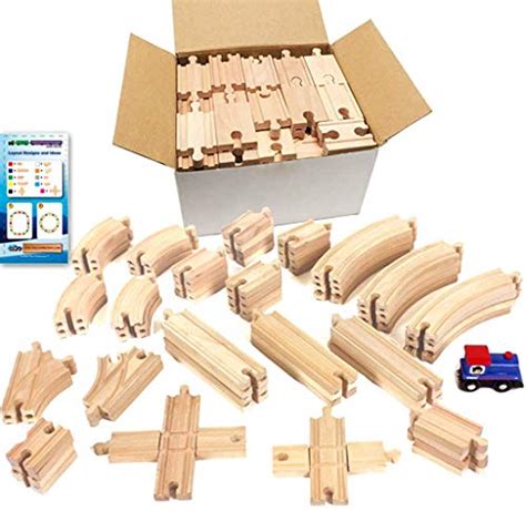 Tiny Conductors 67 Piece Wooden Train Track Set With Train Car 100