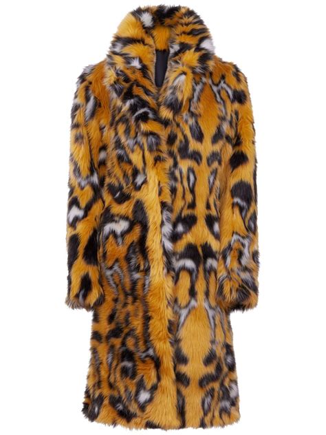 Rabanne Leopard Print Faux Fur Coat Farfetch