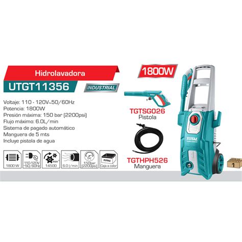 Limpieza Ele HIDRO LAVADORA INDUSTRIAL 1800 WTS 2200 PSI TOTAL