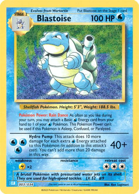 Blastoise Pokémon Trading Card Game ClassicBlastoise CLB 003