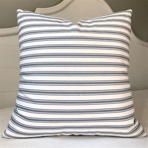 Blue Stripe Pillow Etsy