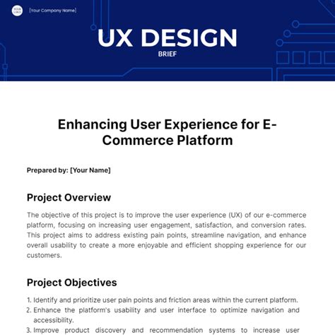 Free Ux Design Brief Template Edit Online And Download