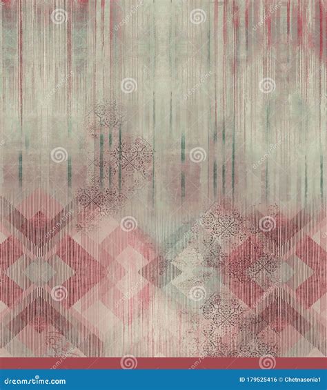 Suit Kurti Digital Design Motif Texture Wallpaper Illustration Stock