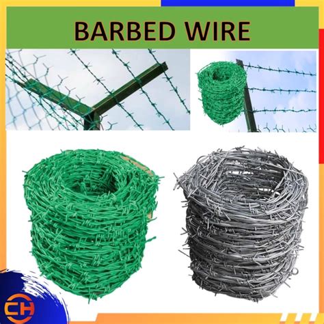 5kg Gi Barbed Wire Pvc Coated Barbed Wire Kawat Duri Green Colour