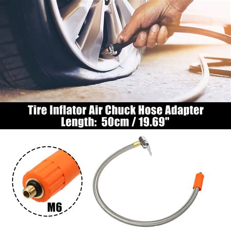 1 Pcs 19 7 Flexible Tire Inflator Hose Adapter M6 Without Air Release