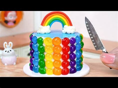 Jelly Cake Wonderful Miniature Rainbow Pop It Cake Decorating