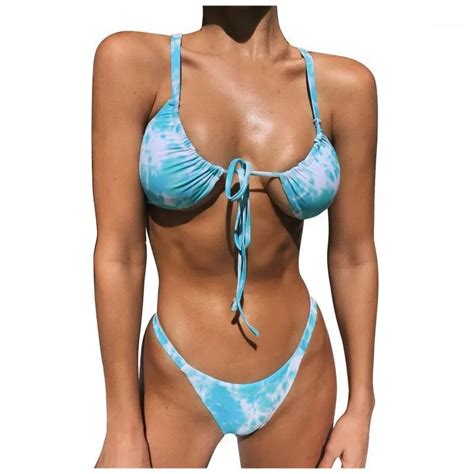 Impreso 2021 Sexy Brasileño Micro Bikini Push Up Beach Swimwear Mujeres