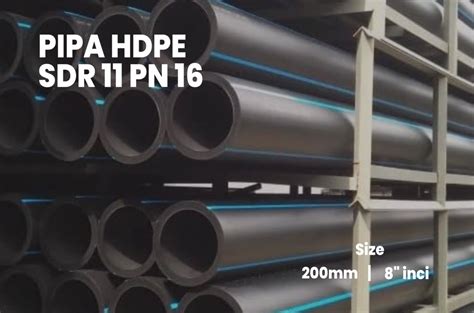 Pipa HDPE SDR 11 PN 16 Ukuran 200 Mm 8 Inci Pipa Network