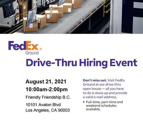 Fedex Drive Thru Hiring Event Flyer Rising Communities